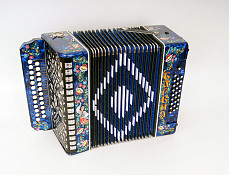 Z44XL-A#-BL Гармонь Барыня 25х25-IV, синяя, Шуйская гармонь