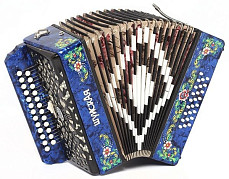 Гармонь "Шуйская" 25х25-III, синяя, Шуйская гармонь