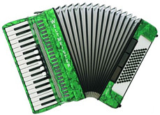 Achat-III-72/34-GR Achat 72 Аккордеон 34/72/III/5/3, зеленый, с ремнями и чехлом, Weltmeister