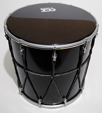 BK-12Glv Барабан кавказский 12 с веревкой, 31х30,3 см, цвет — чёрный глянцевый, Мастерская Бехтерев