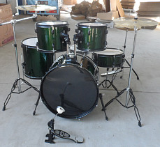 JW225-E5-GR Барабанная установка, зеленая, TJW