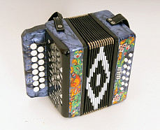 S40XL-C-BL Гармонь Сувенир 15х12-I, синяя, палехская роспись, Шуйская гармонь