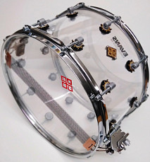 MBAp-m 1408-10 Малый барабан 14x8, акрил с металлическим ободом, прозрачный, Мастерская Бехтеревых