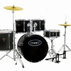 JW225-E3-Matt-black Барабанная установка, черная, TJW