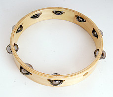 HLT-121 Тамбурин круглый без кожи 12 деревянный, 1 ряд бубенцов. DADI