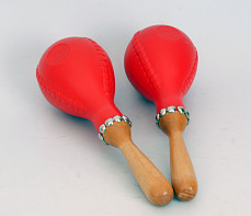 MA02 Маракасы большие на ручке, из мягкого пластика, 2 штуки. DADI