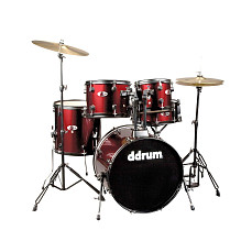 Ddrum D120B BR - Удар. установка (2 кор): 5 бараб., тарелка, стойки, педаль, палочки , цвет красный