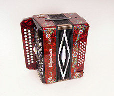 S32XL-A-RED Гармонь Шуйская 25х25-III-2, красная, Шуйская гармонь
