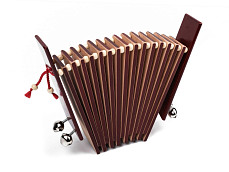 MS-T1-TR-04 Трещотка пластинчатая «малютка», тонировка, с бубенцами, 1 кат, Мастерская Сереброва