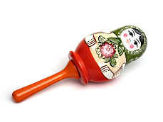 MS-K1-PG-11 Погремушка матрешка, средняя, 1 категория, Мастерская Сереброва