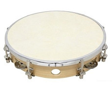 GEWA Tambourine 8 тамбурин, кожа, деревянное кадло, металлические бубенцы, настраиваемый