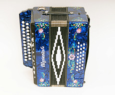 S32XL-A-BL Гармонь Шуйская 25х25-III-2, синяя, Шуйская гармонь